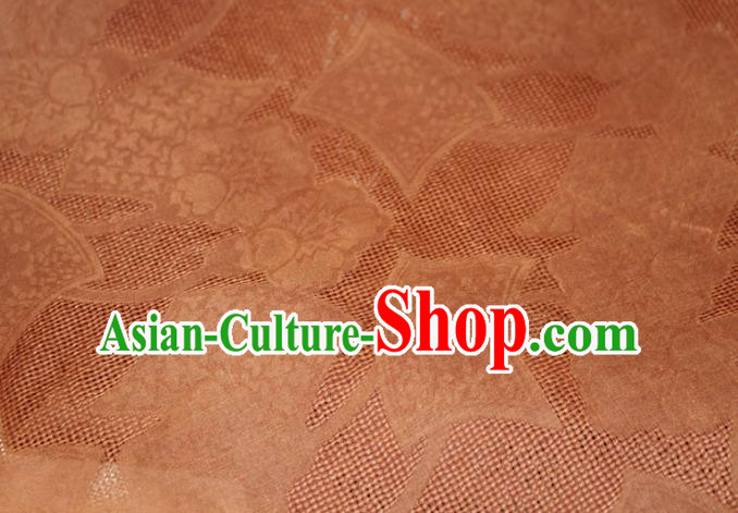 Chinese Classical Pattern Silk Drapery Traditional Gambiered Guangdong Gauze Cheongsam Rust Red Fabric