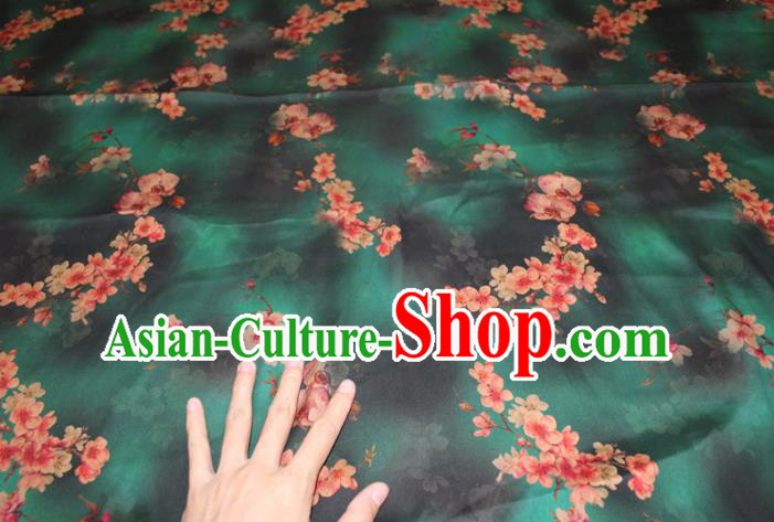 Chinese Traditional Cheongsam Gambiered Guangdong Gauze Classical Plum Blossom Pattern Silk Drapery Silk Fabric