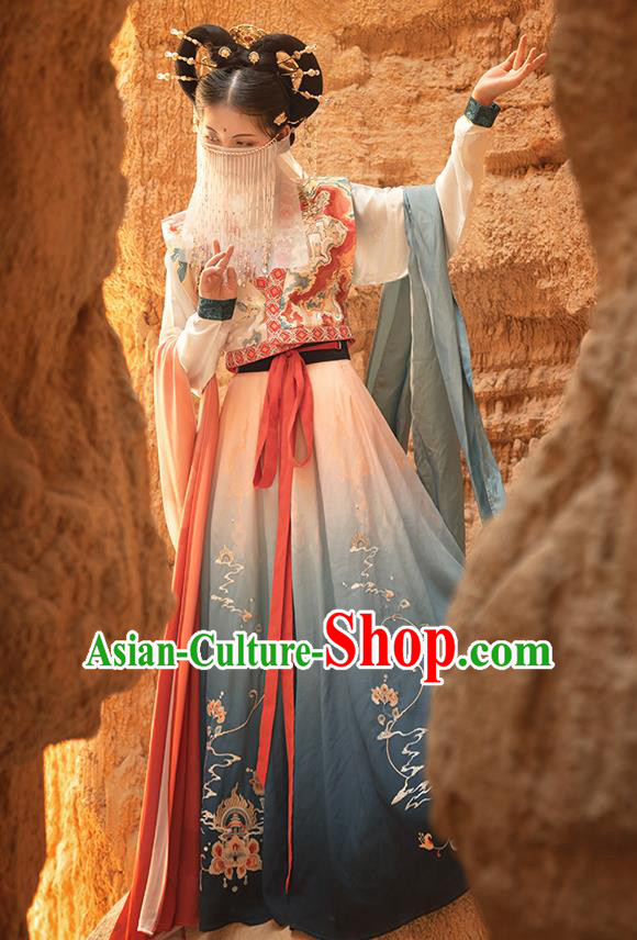 Traditional China Tang Dynasty Palace Lady Dance Hanfu Dress Ancient Court Princess Historical Clothing