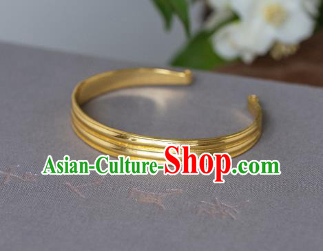 Chinese Ancient Princess Jewelry Accessories Traditional Tang Dynasty Gilding Bracelet