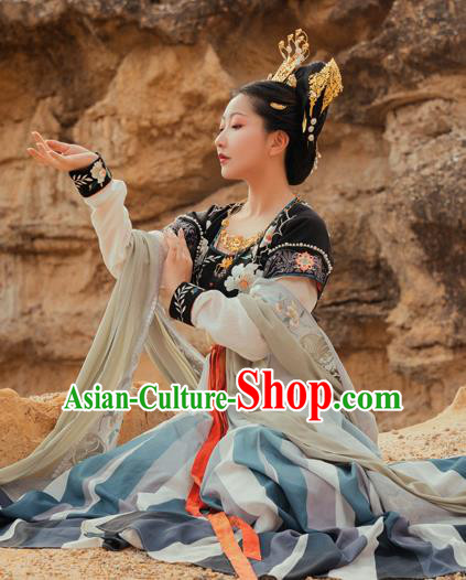 China Traditional Tang Dynasty Palace Lady Hanfu Dress Ancient Court Princess Historical Clothing Outfits