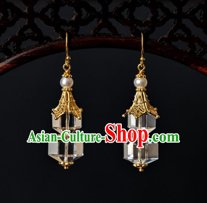 China Traditional Ming Dynasty Ear Jewelry Ancient Ming Dynasty Imperial Concubine Crystal Gourd Earrings