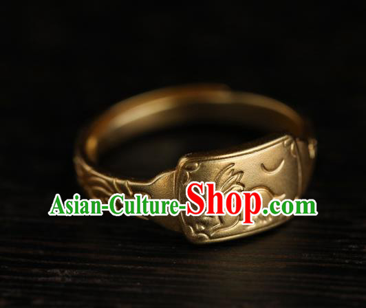 China Ming Dynasty Golden Ring Ancient Princess Finger Ring for Women