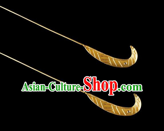 China Traditional Hair Accessories Handmade Ancient Empress Hairpin Jin Dynasty Golden Sword Hair Stick for Women