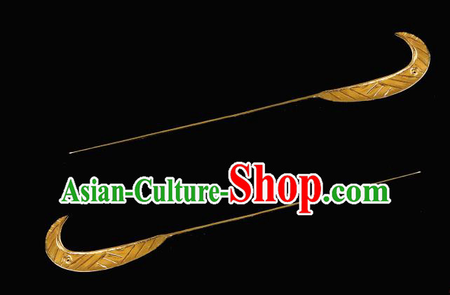 China Traditional Hair Accessories Handmade Ancient Empress Hairpin Jin Dynasty Golden Sword Hair Stick for Women