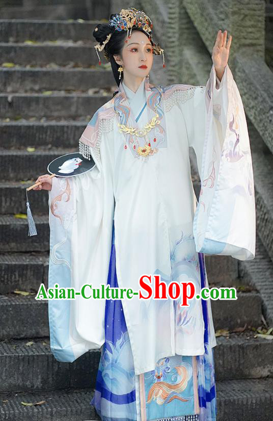 China Ancient Noble Countess Hanfu Dress Traditional Ming Dynasty Imperial Mistress Historical Clothing Full Set