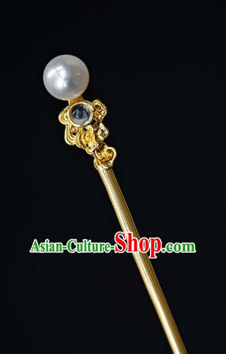 China Ancient Princess Albite Hair Stick Pearls Hairpin Traditional Tang Dynasty Court Hair Accessories