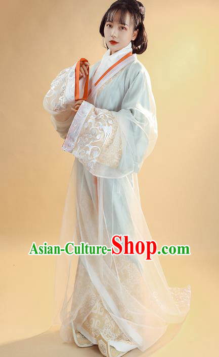 China Ancient Palace Lady Historical Clothing Han Dynasty Court Woman Costumes Traditional Hanfu Curving Front Robe