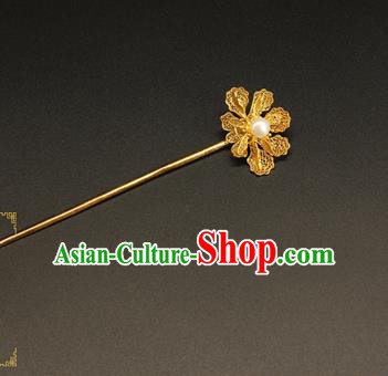 China Handmade Hair Accessories Ancient Ming Dynasty Empress Hairpin Traditional Gilding Hair Stick