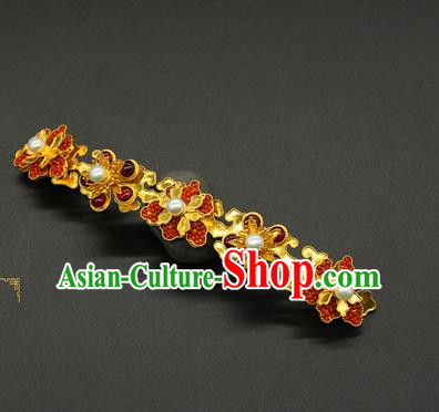 China Ming Dynasty Gems Plum Blossom Hair Stick Ancient Court Hair Accessories Traditional Handmade Empress Hairpin