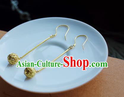 Handmade Chinese Ming Dynasty Court Ear Jewelry Accessories Traditional Ancient Imperial Consort Earrings