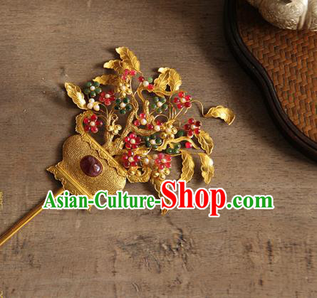 China Ancient Imperial Consort Hairpin Traditional Qing Dynasty Court Hair Accessories Handmade Hair Stick