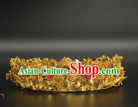 China Traditional Ming Dynasty Queen Hair Crown Handmade Ancient Empress Hairpin Hair Accessories