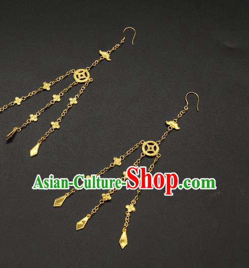 Handmade Chinese Traditional Ming Dynasty Ear Jewelry Ancient Palace Lady Earrings Accessories