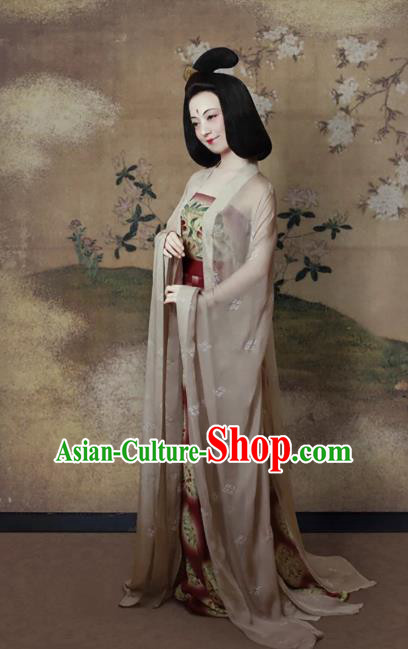 China Traditional Tang Dynasty Palace Lady Hanfu Dress Ancient Imperial Consort Historical Clothing