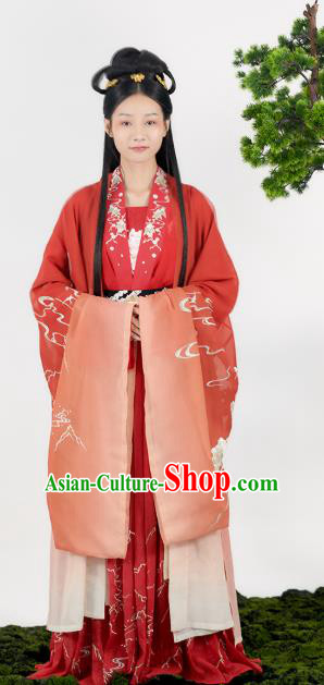 China Traditional Wedding Red Hanfu Dress Tang Dynasty Historical Clothing Ancient Princess Garment