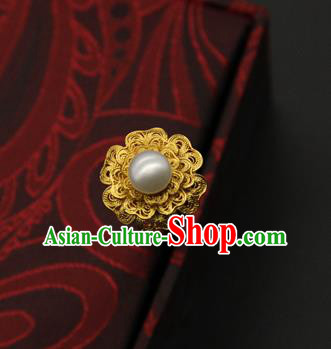 China Handmade Court Hair Stick Traditional Ming Dynasty Palace Hair Accessories Ancient Empress Pearl Hairpin