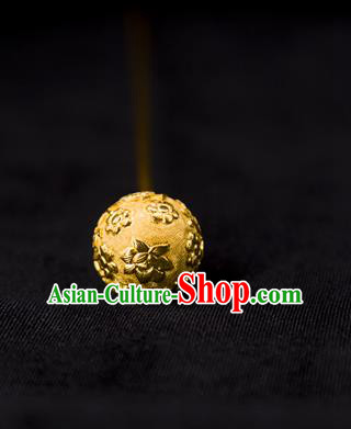 China Ancient Empress Golden Hairpin Traditional Song Dynasty Palace Hair Accessories Handmade Court Hair Stick