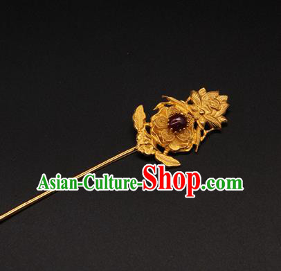 China Ancient Ming Dynasty Empress Hairpin Handmade Palace Hair Accessories Traditional Hanfu Hair Stick