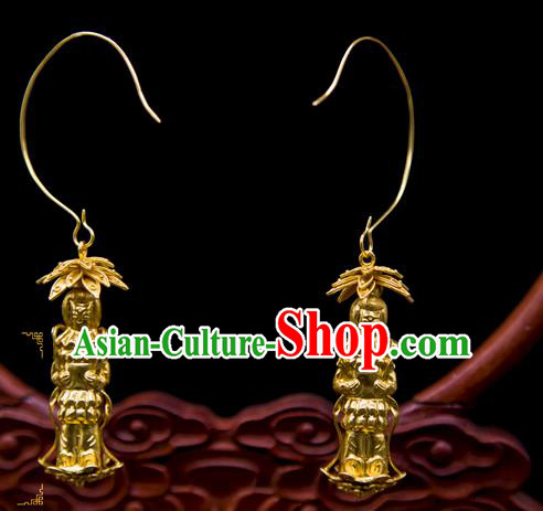 Handmade Chinese Traditional Ming Dynasty Palace Ear Accessories Ancient Empress Earrings Jewelry