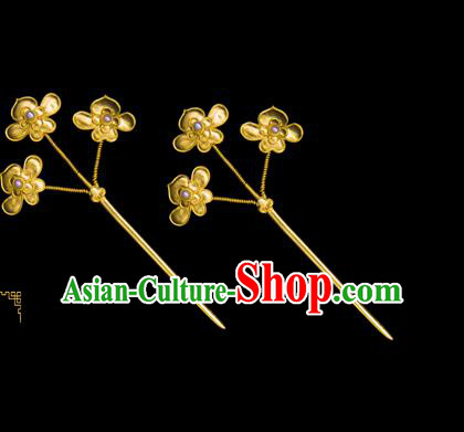 China Ancient Hair Stick Traditional Ming Dynasty Empress Hair Accessories Handmade Palace Pearls Hairpin