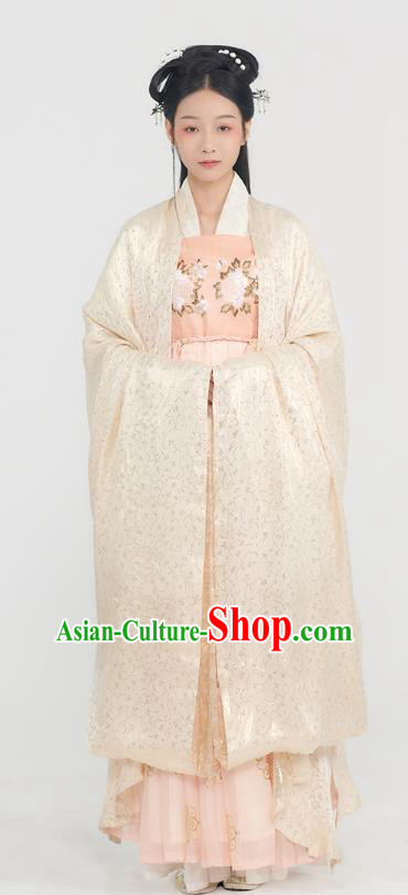 Traditional China Tang Dynasty Royal Infanta Historical Clothing Ancient Palace Princess Hanfu Dress Complete Set