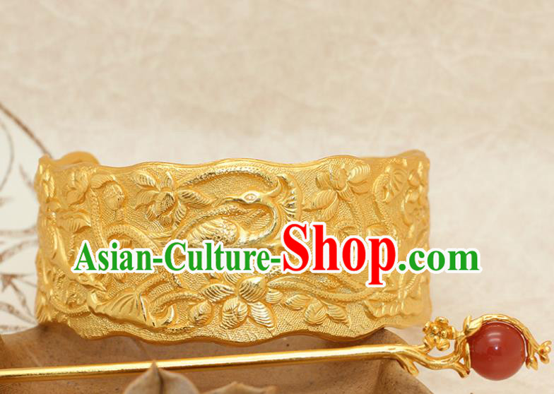 China Traditional Ming Dynasty Prince Golden Hairdo Crown Ancient Noble Childe Hairpin Hair Accessories