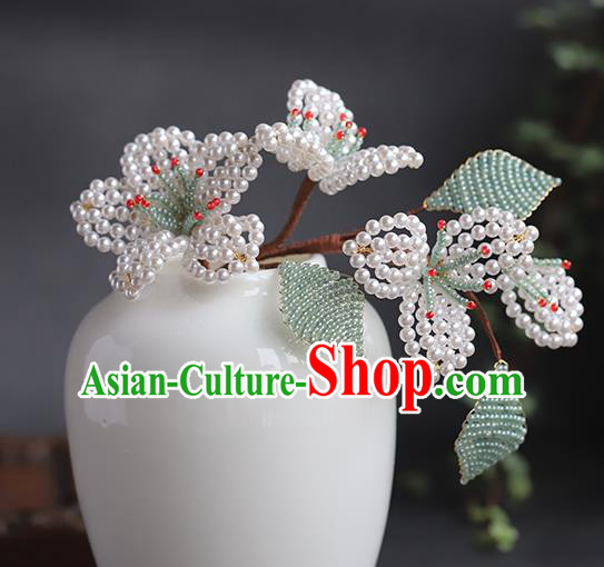 Chinese Traditional Hanfu Hairpin Hair Accessories Ancient Princess Pearls Pear Blossom Hair Stick