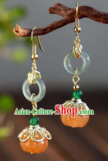 Handmade Chinese Ancient Bride Earrings Jewelry Traditional Wedding Ceregat Ear Accessories