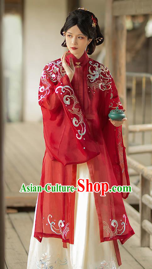 China Ming Dynasty Rich Mistress Historical Clothing Traditional Hanfu Dress Ancient Noble Woman Costumes