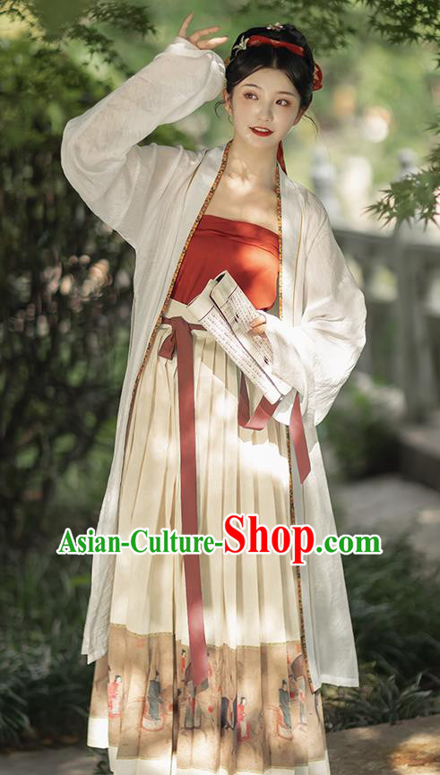 China Traditional Hanfu Dress Song Dynasty Historical Clothing Ancient Young Mistress Costumes