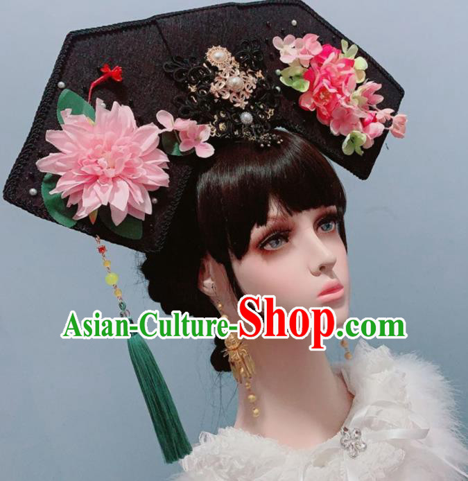 China Qing Dynasty Empress Phoenix Coronet Traditional Drama Ancient Court Queen Hair Accessories Hat