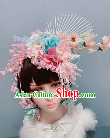 Top Stage Show Headwear Chaplet Handmade Royal Crown Wedding Princess Hair Accessories