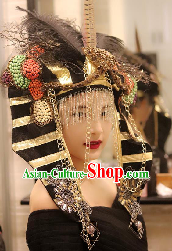 Handmade Stage Show Egypt Chief Headdress Halloween Cosplay Hair Accessories Queen Royal Crown