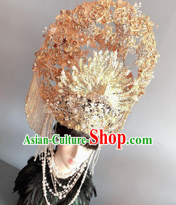 Handmade Chinese Ancient Bride Wedding Deluxe Phoenix Coronet Traditional Xiuhe Suit Hair Accessories