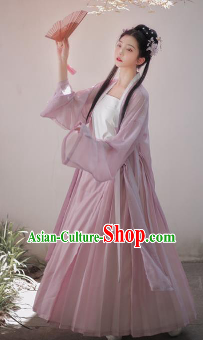 China Ancient Country Girl Historical Clothing Traditional Song Dynasty Young Lady Hanfu Costume