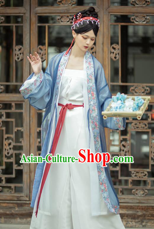 China Traditional Song Dynasty Court Woman Hanfu Costume Ancient Imperial Concubine Historical Clothing