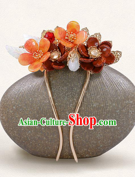 China Ming Dynasty Flowers Hair Comb Traditional Hanfu Hair Accessories Ancient Princess Plum Blossom Hairpins