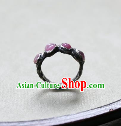 Traditional Handmade Jewelry Accessories China National Ruby Gems Ring
