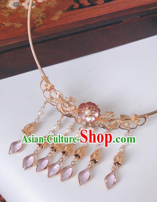 China Traditional Handmade Jewelry Accessories Ancient Noble Lady Golden Phoenix Necklace