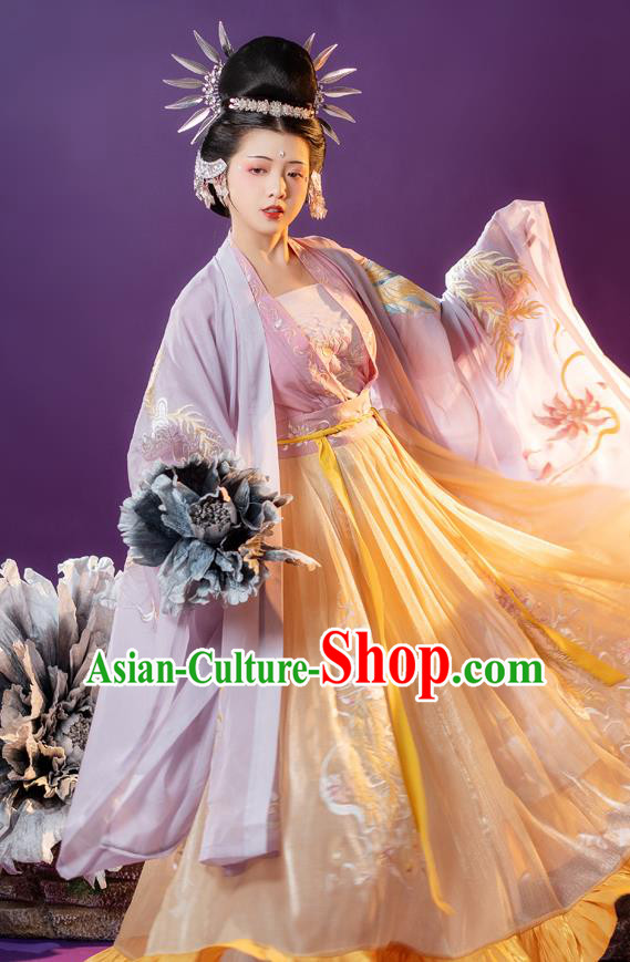 Traditional China Song Dynasty Imperial Concubine Clothing Ancient Palace Woman Embroidered Hanfu Dress Apparels