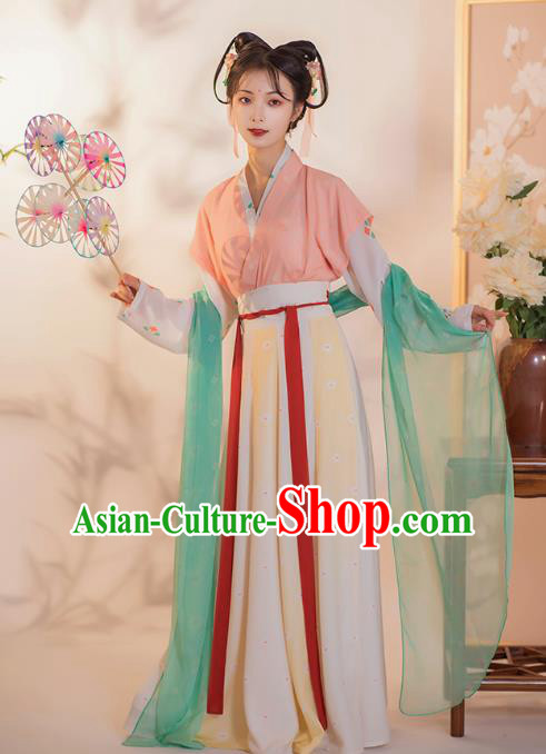 Traditional Ancient Palace Lady Hanfu Dress Costumes China Tang Dynasty Court Historical Clothing