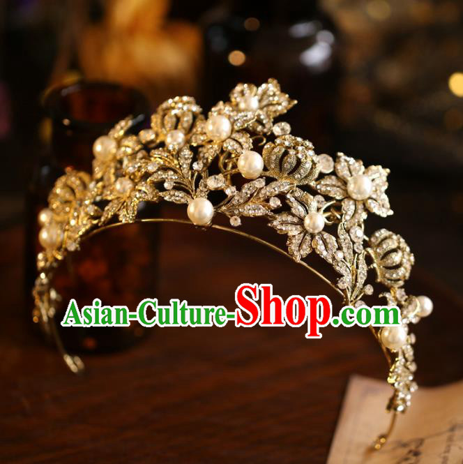 Top Grade Baroque Court Hair Accessories Wedding Jewelry Ornaments Bride Royal Crown