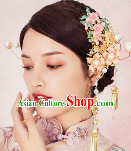 China Traditional Bride Tassel Hairpin Xiuhe Suit Hair Accessories Wedding Hair Sticks