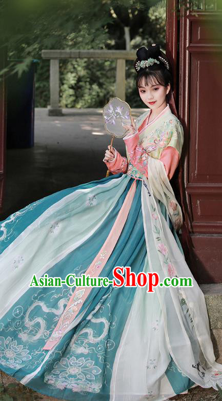 China Traditional Tang Dynasty Royal Princess Hanfu Dress Clothing Ancient Palace Lady Costumes