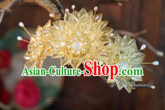 China Ancient Bride Hair Crown Traditional Xiuhe Suit Hair Accessories Wedding Flower Hairpin