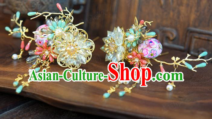 China Wedding Jewelry Adornment Traditional Xiuhe Suit Hair Accessories Ancient Bride Hairpins