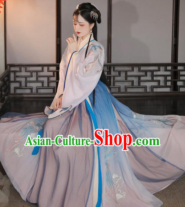 Ancient China Hanfu Dress Traditional Jin Dynasty Historical Clothing Court Lady Costumes