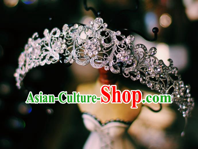 European Wedding Bride Hair Accessories Baroque Princess Retro Royal Crown Crystal Hair Clasp