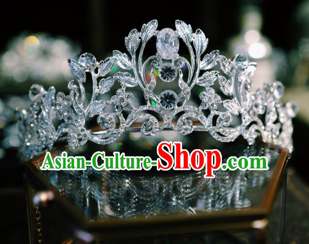 European Princess Hair Clasp Wedding Bride Hair Accessories Baroque Retro Crystal Royal Crown